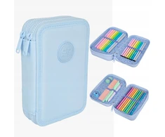 Cool Pack Dviejų skyrių stilizuotas pieštukinės dėklas, CoolPack, pastelinės pudros mėlynos spalvos