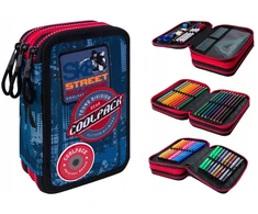 Cool Pack Forminis trijų skyrių penalas su priedais CoolPack Jumper 3 Badges B Mėlyna