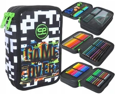 Cool Pack Forminis trijų skyrių penalas su priedais CoolPack Jumper 3 Game over F067679