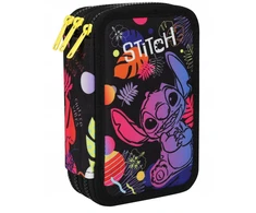 Cool Pack Trijų skyrių pieštukinė su priedais, juoda, siūta
