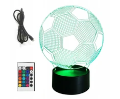 Coolstaff Lampka Na Biurko Kamuolys Led 3D Kolorowe Światło Lampa Dla Dzieci USB + Pilot