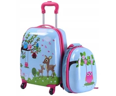 Costway BG51215 2 dalių vaikiškas bagažo rinkinys su rankiniu lagaminu