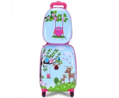 Costway BG51215 2 dalių vaikiškas bagažo rinkinys su rankiniu lagaminu