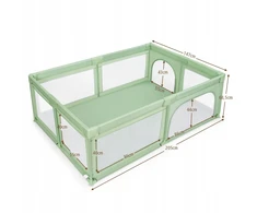 Costway Kojec dla dziecka su 50 kulkami i 2 drzwiami 205x147x68,5 cm žalia