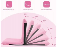 Costway Rožinė sulankstoma grindų kėdė, 1 vnt. žemas fotelis