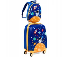 Kelioninis Costway vaikiškas lagaminas 30 l mėlyna, oranžinė