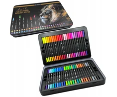 Craft Sensations Flamastry 48 vnt dwustronne pisaki cienkopisy pędzelkowe markery etui Art