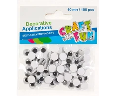 Craft With Fun Dekoratyvinės akys lipnios 10 mm, 100 vnt.