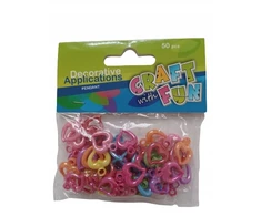 Craft With Fun Dekoratyvinės širdelės aplikacijos, 50 vnt.