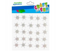 Craft With Fun Dekoratyvinės snaigės lipnios 25 vnt.
