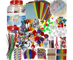 Craft With Fun Didelis kūrybinis dailės rinkinys vaikams su daugybe priedų