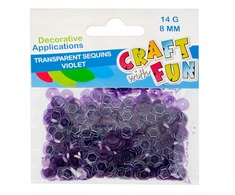 Craft With Fun Violetiniai skaidrūs apvalūs blizgučiai 8mm, 14g