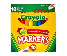 Crayola, Inc. Mokykliniai Spalvoti Žymekliai Plačiu Galiuku Crayola Markeriai 10 Spalvų