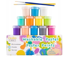 Creative Deco 12 pastelinių plakatinių dažų rinkinys, 20 ml kiekvienas