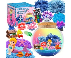 Creative Mermaid rinkinys mergaitėms, kinetinis smėlis, naktinė lempa, pasidaryk pats