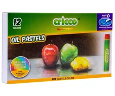 Cricco aliejiniai pasteliai, 12 spalvų, mokyklai, pramogoms