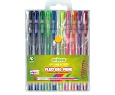 Cricco fluorescenciniai geliniai rašikliai, 10 spalvų
