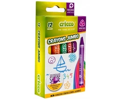Cricco Jumbo vaško kreidelės, 12 spalvų
