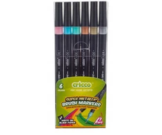 Cricco metaliniai teptukiniai markeriai, 6 spalvos