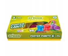 Cricco Plakatų Dažai 20ml 6 Spalvos Vaikams