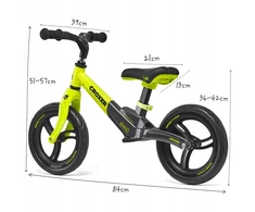 „Croxer Titanium Pro Juodas/Lime“ balansinis dviratis