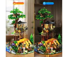 Cubimana Blocks TREE HOUSE KEMPINGAS VILLA TENT kemperis LED DOVANAI 1715×