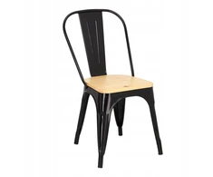 D2.Design Paris Wood kėdė, juoda, natūrali pušis (Dydis: universalus)