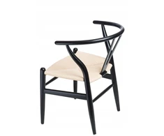 D2.DESIGN Kėdė Wicker Naturali Juoda, įkvėpta Wishbone