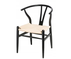 D2.DESIGN Kėdė Wicker Naturali Juoda, įkvėpta Wishbone