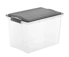 Daiktadėžė PLAST TEAM BASIC BOX, su dangčiu, 33 x 42,5 x 21,3 cm, 20 L