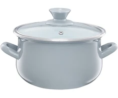 Dajar 35058 Emaliuotas puodas su dangteliu Pyza pilka 18 cm 2,9 l EMALIA OLKUSZ
