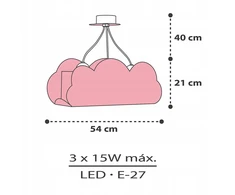 Dalber Lampa CHMURKA chmura chmurki Chmury Różowa 41410S