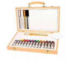 Daler Rowney Akrilo Dažų Rinkinys Medinėje Dėžutėje