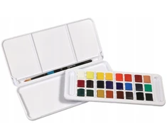 Daler Rowney Aquafine kelioninis akvarelės rinkinys, 24 pusiau užpildytos dėžutės