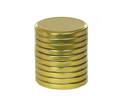Dangteliai konservavimui TWIST-OFF užsukami 82 mm aukso spalvos 10 vnt.