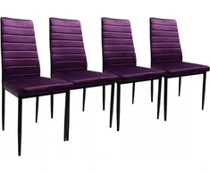 Dankor Design 4 purpurinių veliūrinių kėdžių rinkinys Elegance and Comfort HIT spalvingi modernūs