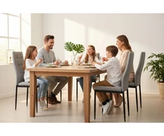 Dankor Design 4 Solden Pilkas minkštos kėdės, ergonomiškos, valgomojo virtuvės biurui