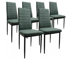 Dankor Design 6 prekės ženklo CHAIRS rinkinys, minkštas žalias Curio dygsniuotas virtuvės HIT