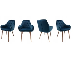 Dankor Design Antwerpia kėdė: mėlynas veliūras, rožinio chromo kojos