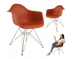 Dankor Design DAR kėdė, oranžinė, chromas, žavinga, palėpė, moderni svetainė, virtuvė, fotelis