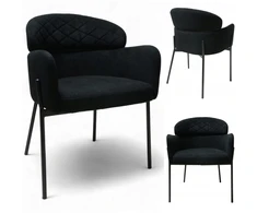Dankor Design Detroit Juodas Curio fotelis Modernus fotelis Svetainė Virtuvė Loft Glamour HIT