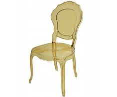 Dankor Design GLAMOUR kėdė, polikarbonatas, skaidrus, gintaro spalvos