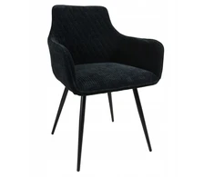 Dankor Design Lisbon fotelis, juodas velvetas, juodos kojos
