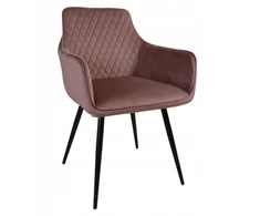 Dankor Design Lisbon fotelis, purvinas rožinis aksomas, juodos kojos