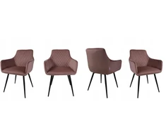 Dankor Design Lisbon fotelis, purvinas rožinis aksomas, juodos kojos