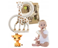 Dantų dygimo žaislas, sensorinė Sophie La Girafe, smėlio spalvos guma, ŽIRAFĖ