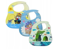 Dartomik 3 pakuotės CLEARANCE BIBS berniukui su VELCRO POCKET, dizainas be BPA