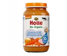 DARŽOVĖS SU VERŠIENA BE PRIEDĖTO CUKRŲ DEMETER BIO 220 g (Stiklainis) - HOLLE
