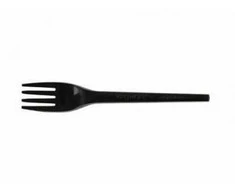 Daugkartinės plastikinės šakutės Superior 18cm/50vnt. juodos