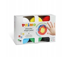 Dažai piešimui pirštais Primo, 6 spalv. x 50 g